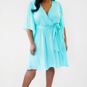 NEW Maree Pour Toi Faux Wrap Surplice Dress 14